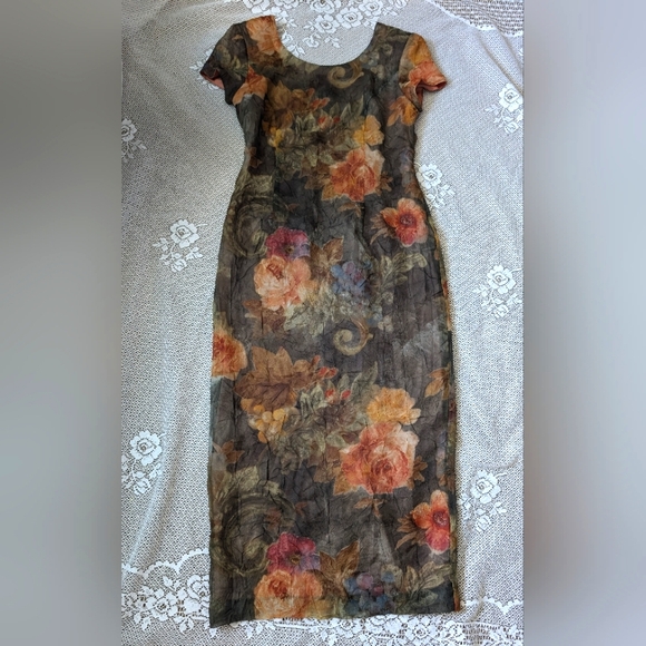 American Vintage Dresses & Skirts - Vintage Autumn Floral Midi Dress